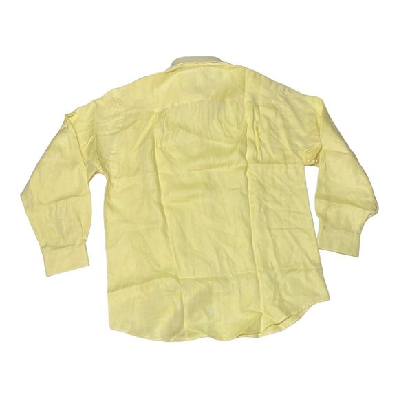 Madeleine Finn Maru Stateroom Baggage Men’s ‎ Large Yellow Button Up Cotton - Picture 2 of 12